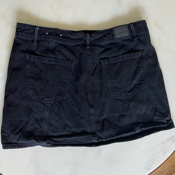 American Eagle Black Denim Button Down Mini Skirt size 10 - Picture 3 of 4